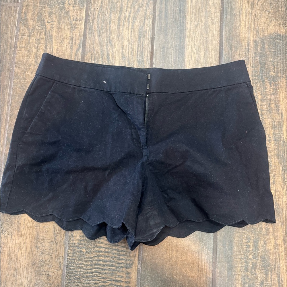 LOFT Black High Waist Scalloped Shorts